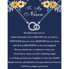 BNQL To My Niece Necklace Niece Gifts from Auntie Niece Jewelry Niece Birthday Gifts from Aunt and Uncle Niece Inspirational Gifts