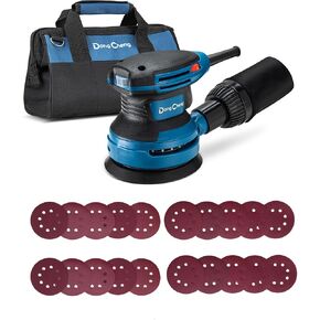 Dong Cheng 5-Inch Random Orbital Sander 380W 12800OPM Electric Palm Sander, 6 Variable Speeds, with 20pcs Sandpaper & Detachable Dust Bag, Power Sander for Woodworking, Sanding & Polishing