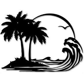 BooWoodNeonMetal Personalized Palm Tree Metal Signs for Living Room, Bedroom, Kitchen, and Office Palm Tree Decorative Metal Sign (12 inches)