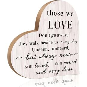 Bereavement Gift Wood Heart Memorial Plaque Sympathy Table Decoration Condolence Sign Bereavement Gift for Loss of Loved One Remembrance Memorial Gift for Table Centerpiece Remembrance Decoration