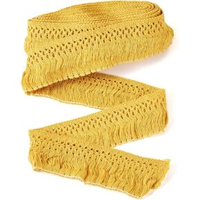 10 Yards Cotton Tassel Fringe Trim Lace Trim Ribbons 6cm Wide Tassel Weave Trim Lace Fabric Trim for DIY Home Curtain Sewing Crafts Clothing (Beige)