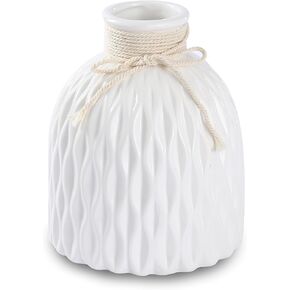 Anding Modern Vase Home Decoration Grid Design White Porcelain Bottle in Kuwait