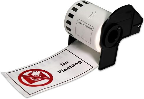 BETCKEY - Black/Red on White Continuous Labels Replace for Brother DK-2251 (2-3/7" x 100'), Use with Brother QL-800, QL-810W, QL-820NWB Printers [2 Rolls] in Saudi Arabia