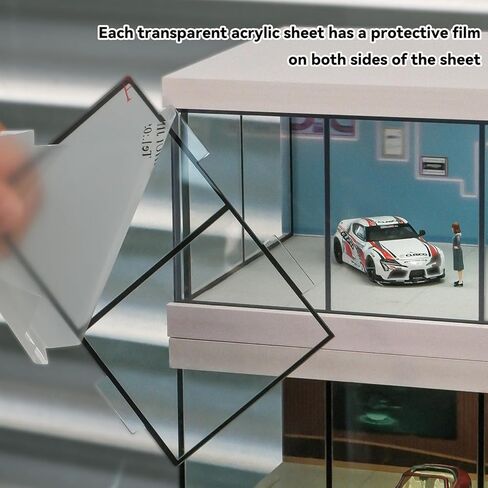 Display Case for Hot Wheels & Matchbox Cars with USB Lights,1/64 Scale Diecast Model Car Storage Car Showroom Scene Diorama Parking Garage (Black) in Kuwait