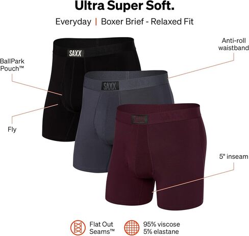 Saxx Undewear Co. سراويل داخلية للرجال فائقة النعومة للغاية مكونة من 3 قطع مع دعم الحقيبة المدمجة in Kuwait