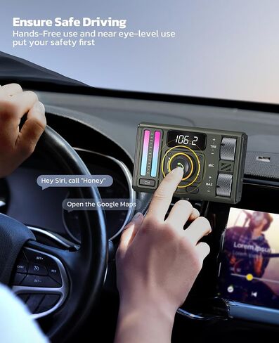 محول سيارة Nulaxy Bluetooth 5.3 مع تركيب فتحة تهوية وإلغاء الضوضاء DSP، QC3.0 & Type-C PD شاحن سيارة لاسلكي FM راديو يدعم الجهير والتعزيز الثلاثي، والمكالمات بدون استخدام اليدين in Kuwait