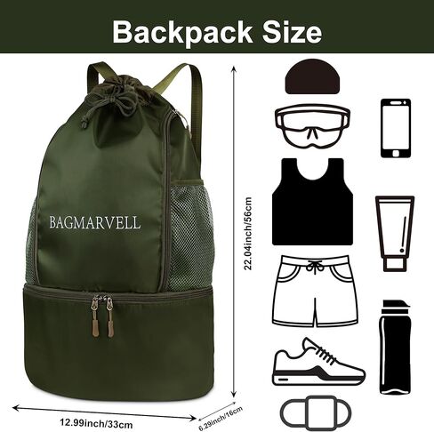 Sports Drawstring Backpack with Shoe Compartment Swimming Backpack Lightweight String Backpack for Beach in Saudi Arabia