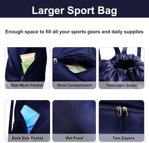 Sports Drawstring Backpack with Shoe Compartment Swimming Backpack Lightweight String Backpack for Beach in Saudi Arabia