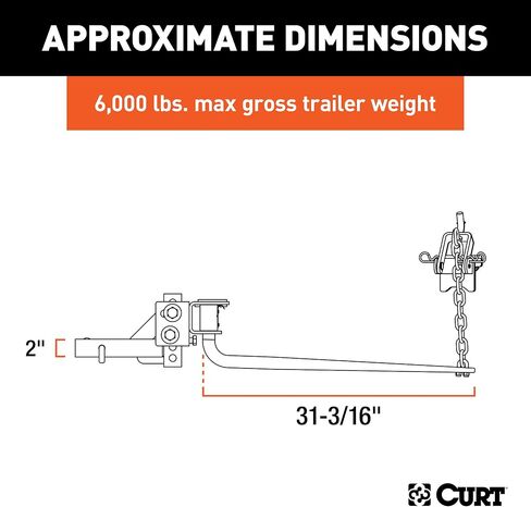 CURT 17051 Round Bar Weight Distribution Hitch with Integrated Lubrication, Up to 8K, 2-Inch Shank in Saudi Arabia