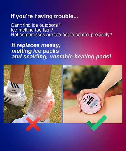 Raxwalker 2-in-1 Portable Electric Heating Pad Cooling Pad for Neck Back Pain Relief, Wireless Instant Hot & Cold Therapies Device Outdoor Exercise, Wearable Heated Pad for Women Period Cramps - Pink in Kuwait