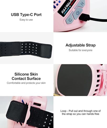 Raxwalker 2-in-1 Portable Electric Heating Pad Cooling Pad for Neck Back Pain Relief, Wireless Instant Hot & Cold Therapies Device Outdoor Exercise, Wearable Heated Pad for Women Period Cramps - Pink in Kuwait