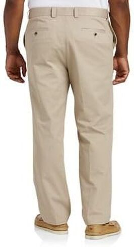 DXL Big + Tall Essentials Men's Big and Tall Flat-Front Twill Pants in Saudi Arabia