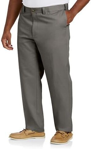 DXL Big + Tall Essentials Men's Big and Tall Flat-Front Twill Pants in Saudi Arabia