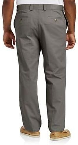 DXL Big + Tall Essentials Men's Big and Tall Flat-Front Twill Pants in Saudi Arabia