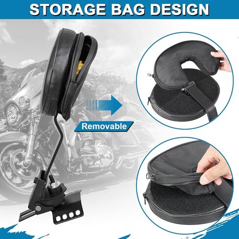 طقم مسند ظهر للسائق قابل للتعديل من AUFER مصنوع حسب الطلب متوافق مع 1997-2023 Touring Road King Street Glide Road Glide Electra Glide، أسود in Saudi Arabia