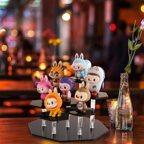 BYCY 7 طبقات أكريليك عرض Riser Shlef لشخصيات Funko POP، عرض أكريليك سطح المكتب Conutertop لشخصيات العمل Minifigures مستحضرات التجميل، حامل العطور للحلويات والكعك عرض الناهض ل in Kuwait