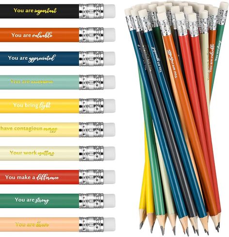 Sabary 50 Pcs Back to School Inspirational Pencils Sharpened Bulk Motivational Affirmation Sayings Pencils Counselor Office Must Haves Teacher Student First Day of School Gift Classroom Supplies in Saudi Arabia