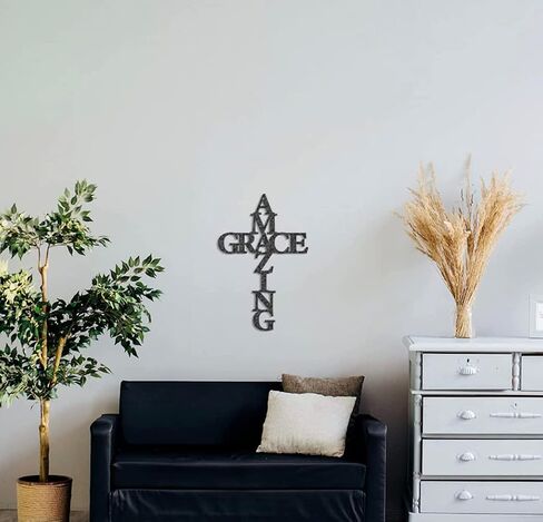 Put The Amazing Grace Wood Cross Decor Look My Crosses Wall Decor for Home Bedroom in Saudi Arabia