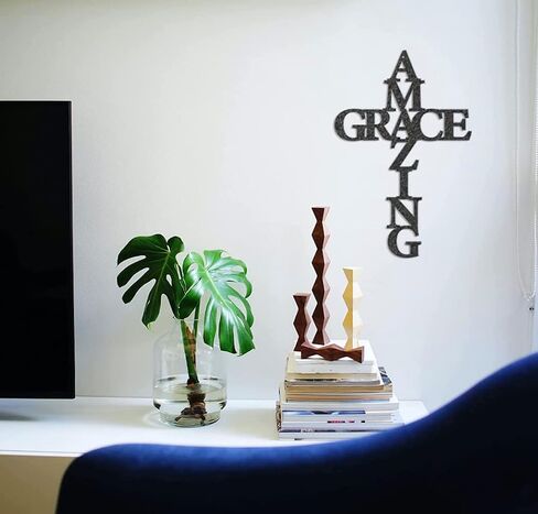 Put The Amazing Grace Wood Cross Decor Look My Crosses Wall Decor for Home Bedroom in Saudi Arabia
