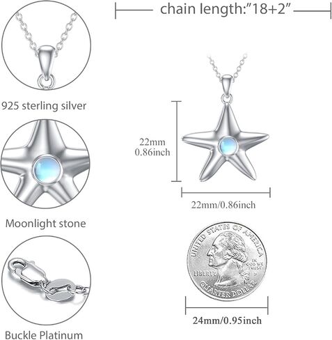 Mermaid Necklace for Women 925 Sterling Silver Mermaid Pendant Necklace with Moonstone Mermaid Jewelry Gift for Women Girls in Saudi Arabia