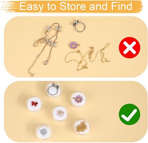Prasacco 6 Pcs Small Loose Diamond Gemstone Display Case, Small Display Box for Jewelry Round Jewelry Show Box Clear Jewelry Organizer Container with Clear Top Lids and Sponge For Collectibles Crystal in Saudi Arabia