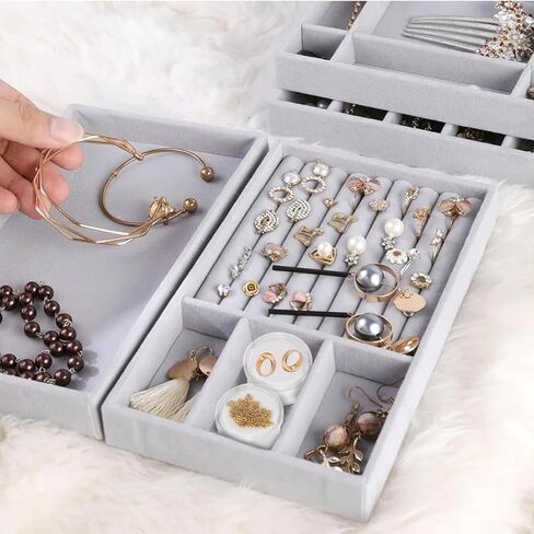 Prasacco 6 Pcs Small Loose Diamond Gemstone Display Case, Small Display Box for Jewelry Round Jewelry Show Box Clear Jewelry Organizer Container with Clear Top Lids and Sponge For Collectibles Crystal in Saudi Arabia