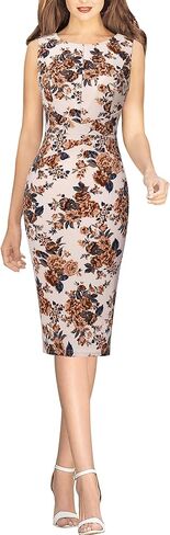 VFSHOW Womens Elegant Slim Front Zipper up Work Business Office Party Sheath Dress in Kuwait