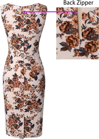 VFSHOW Womens Elegant Slim Front Zipper up Work Business Office Party Sheath Dress in Kuwait