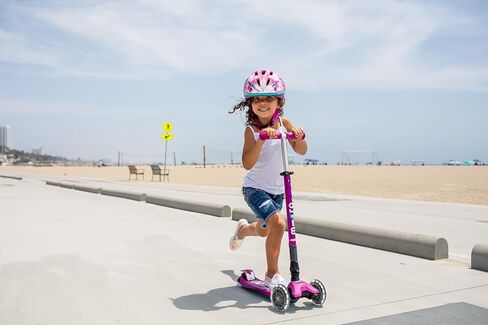 Micro Kickboard - Maxi Deluxe Foldable LED - Three Wheeled, Lean-to-Steer, Fold-to-Carry Swiss-Designed Micro Scooter for Kids with Motion-Activated Light-Up Wheels for Ages 5-12 in Kuwait