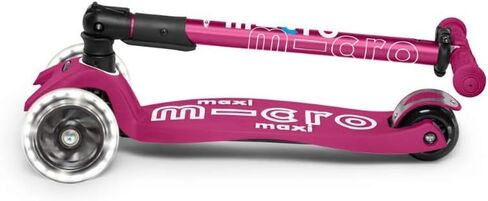 Micro Kickboard - Maxi Deluxe Foldable LED - Three Wheeled, Lean-to-Steer, Fold-to-Carry Swiss-Designed Micro Scooter for Kids with Motion-Activated Light-Up Wheels for Ages 5-12 in Kuwait