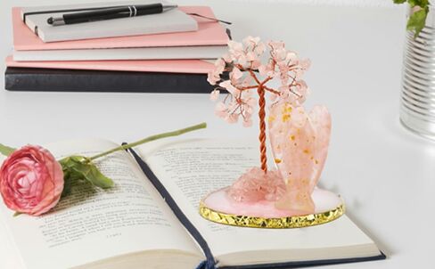 Black Obsidian Cat Chakra Crystal Tree and Healing Stones Cute Sleeping Cat Statue Lucky Kitten Figurine Office Bedroom Home Desk Decoration Cat Lovers Gifts for Women in Saudi Arabia
