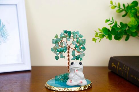 Black Obsidian Cat Chakra Crystal Tree and Healing Stones Cute Sleeping Cat Statue Lucky Kitten Figurine Office Bedroom Home Desk Decoration Cat Lovers Gifts for Women in Saudi Arabia