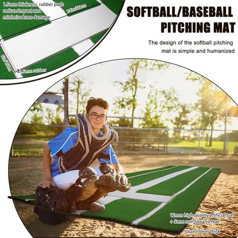 حصيرة رمي الكرة اللينة من Vaolvpant مقاس 10'x3' المحمولة لرمي الكرة اللينة لممارسة التمارين في الهواء الطلق in Kuwait