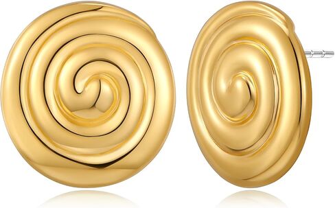 أقراط MUYAN Gold Ocean Conch للنساء، أقراط على شكل صدفة حلزونية عصرية مجوهرات الشاطئ in Kuwait