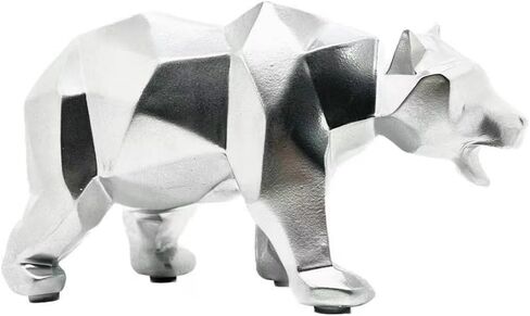 SMRTHMRT Abstract Geometric Sculptures,Creative Animals/Bear Statues Collectible Figurines for Home Office Decor Yards Garden Ornaments (White) in Saudi Arabia