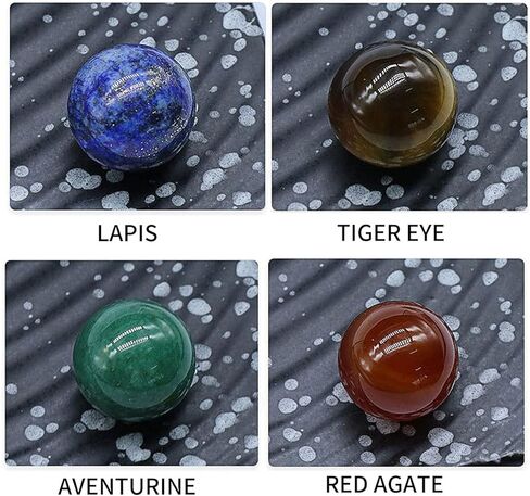 بلورات الشفاء من أحجار الشاكرا - أحجار الريكي العلاجية لموازنة الشاكرات، العلاج الكريستالي، التأمل، الريكي، أو كأحجار الإبهام، أحجار النخيل، أحجار القلق، مجموعة من 7 (شكل دائري) in Kuwait