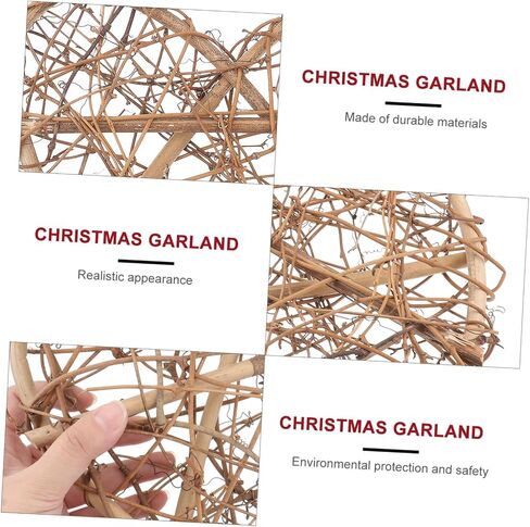 IMIKEYA 2pcs Rustic Wicker Rattan Heart Christmas Heart Wreath Twig Garland DIY Vine Wreath Rattan Heart Wreath Wall Hanging Decor Takraw Craft Decoration Outdoor Decor Wooden Branch in Saudi Arabia