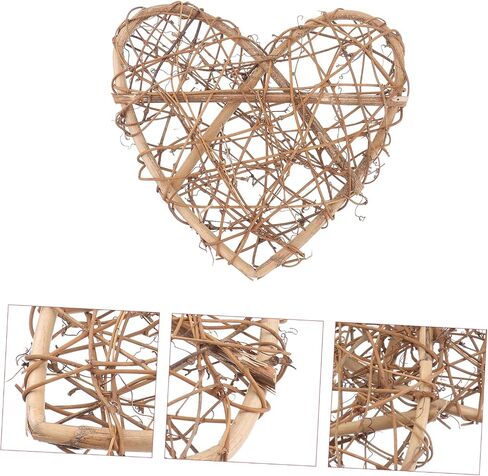 IMIKEYA 2pcs Rustic Wicker Rattan Heart Christmas Heart Wreath Twig Garland DIY Vine Wreath Rattan Heart Wreath Wall Hanging Decor Takraw Craft Decoration Outdoor Decor Wooden Branch in Saudi Arabia