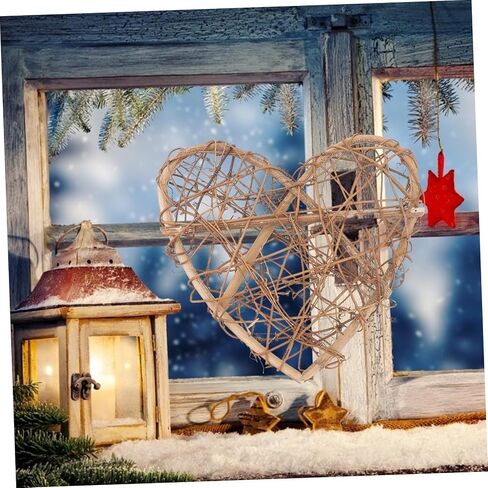 IMIKEYA 2pcs Rustic Wicker Rattan Heart Christmas Heart Wreath Twig Garland DIY Vine Wreath Rattan Heart Wreath Wall Hanging Decor Takraw Craft Decoration Outdoor Decor Wooden Branch in Saudi Arabia