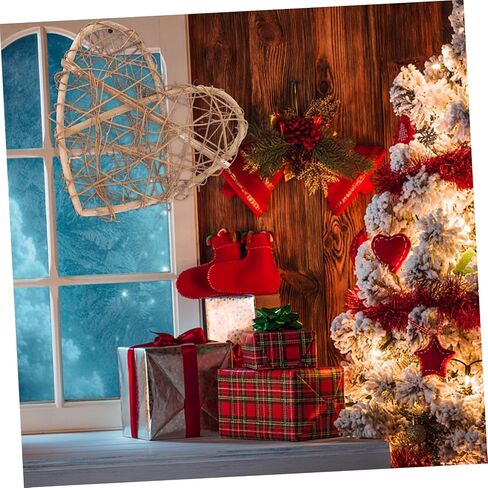 IMIKEYA 2pcs Rustic Wicker Rattan Heart Christmas Heart Wreath Twig Garland DIY Vine Wreath Rattan Heart Wreath Wall Hanging Decor Takraw Craft Decoration Outdoor Decor Wooden Branch in Saudi Arabia