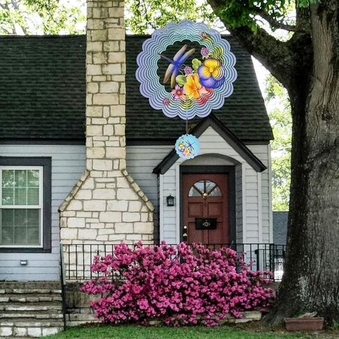 دوارات الرياح المعدنية اليعسوب - هدايا للنساء والأم والجدة والزوجة، دوارة الرياح المعلقة للديكورات الخارجية والداخلية، بعرض 30.48 سم، وطول 53.34 سم، دوارة الرياح لهدايا زينة عيد الميلاد in Kuwait