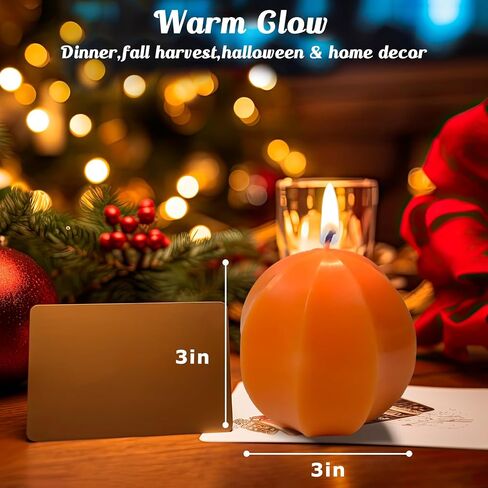 2 Pack Orange Pillar Candles, Octagonal Ball Candles for Wedding Dinner Fall Harvest Halloween and Home Decor, Dripless Smokeless and Clean Burning in Saudi Arabia