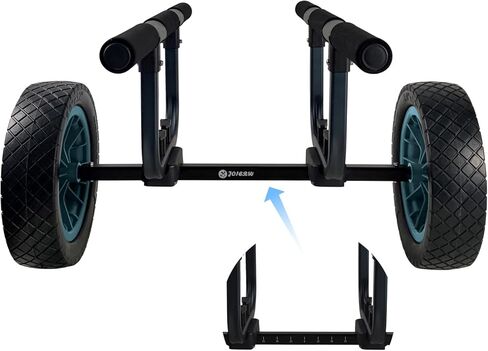 JOIERW Heavy Duty Kayak Cart, Width Adjustable Canoe Cart with 12inch Flatfree Beach Wheels Boat Dolly Cart Transport Carrier in Kuwait
