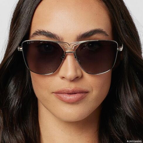 DIFF | Marvel Avengers Black Panther Cat Eye Style Sunglasses for Women Polarized UV400 Protection, Black + Grey, Black + Grey, Medium in Saudi Arabia