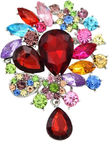 Womens Vintage Fashion Brooch Crystal Antiqued Gold Tone Bridal Big Teardrop Bouquet Style For Party Wedding Jewelry in Saudi Arabia