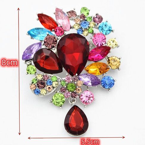 Womens Vintage Fashion Brooch Crystal Antiqued Gold Tone Bridal Big Teardrop Bouquet Style For Party Wedding Jewelry in Saudi Arabia
