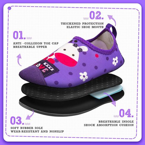 CROVA Kids Water Shoes Quick Dry Aqua Socks Non-Slip Barefoot Sports Shoes for Boys Girls Toddler in Saudi Arabia
