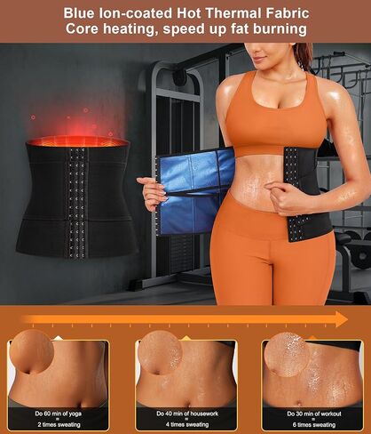 TrainingGirl النساء عرق الخصر المتقلب المدرب ساونا مشد تجريب حزام حزام بطن المعدة يلتف محدد شكل الجسم حزام رياضي in Kuwait