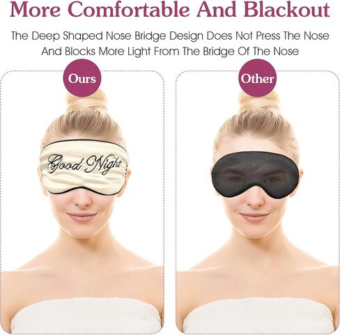 4 Pcs Funny Sleep Eye Mask Soft Silk Blindfold Eye Sleeping Mask with Adjustable Strap Blackout Side Sleeper Eye Covers Travel Eye Mask Sleeping Night for Women Men Nap Meditation in Saudi Arabia