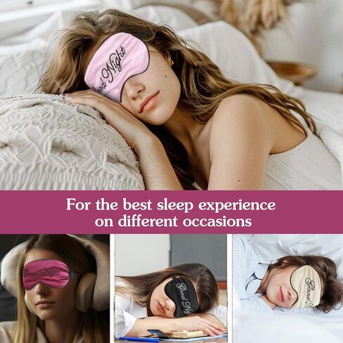 4 Pcs Funny Sleep Eye Mask Soft Silk Blindfold Eye Sleeping Mask with Adjustable Strap Blackout Side Sleeper Eye Covers Travel Eye Mask Sleeping Night for Women Men Nap Meditation in Saudi Arabia